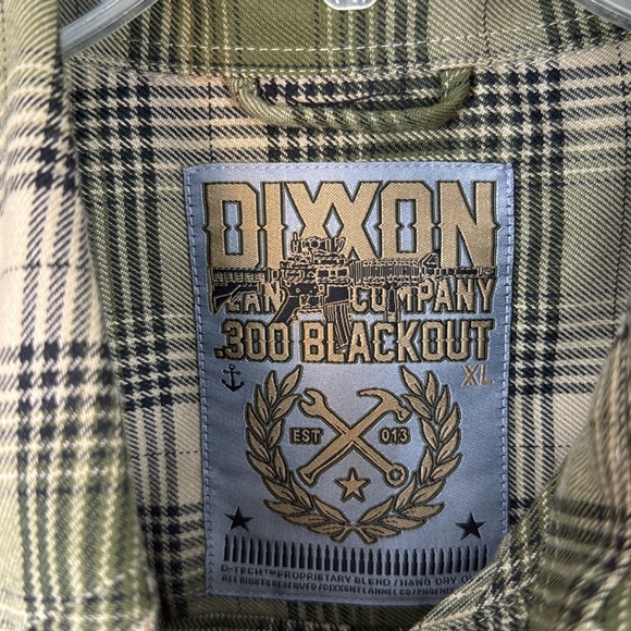 Dixxon .300 Blackout flannel Olive and Beige Plaid Men's XL Shirt pearl snap - Picture 6 of 12